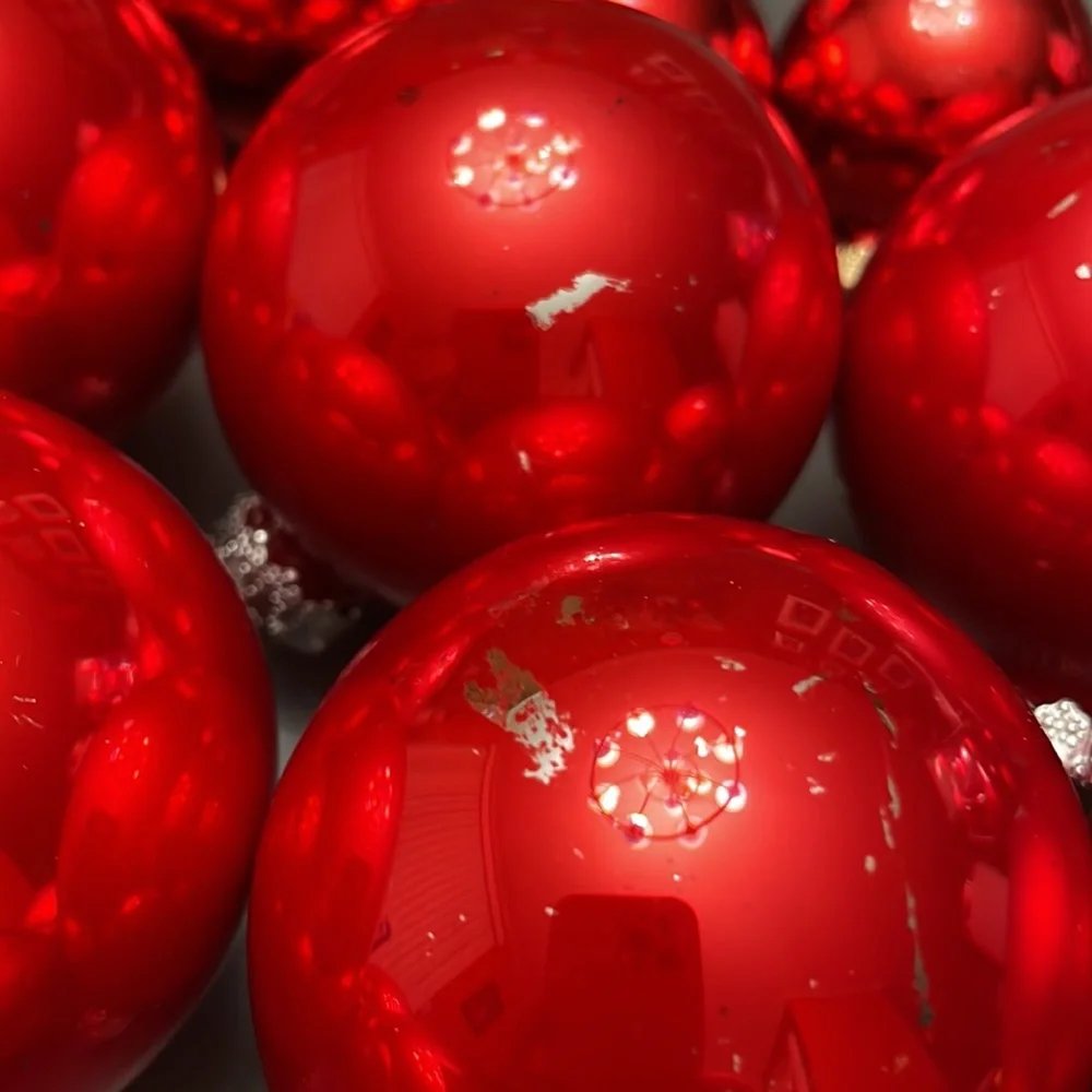 Vintage Rauch Christmas Ornaments variety Lot of 20 Red Glass Balls 1.5”-2.5”